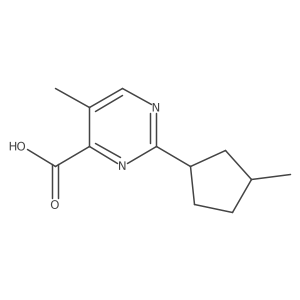5-Methyl-2-(3-methylcyclopentyl)pyrimidine-4-carboxylic acid结构式