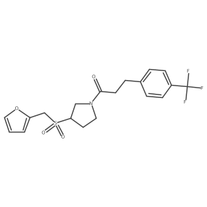 1-(3-((Furan-2-ylmethyl)sulfonyl)pyrrolidin-1-yl)-3-(4-(trifluoromethyl)phenyl)propan-1-one Structure