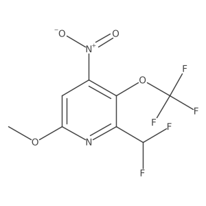 2-(Difluoromethyl)-6-methoxy-4-nitro-3-(trifluoromethoxy)pyridine结构式