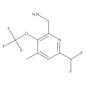 2-(Aminomethyl)-6-(difluoromethyl)-4-methyl-3-(trifluoromethoxy)pyridine Structure