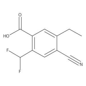 4-Cyano-2-(difluoromethyl)-5-ethylbenzoic acid Structure