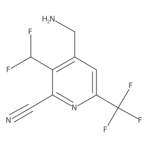 4-(Aminomethyl)-3-(difluoromethyl)-6-(trifluoromethyl)picolinonitrile结构式