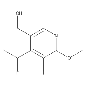 (4-(Difluoromethyl)-5-iodo-6-methoxypyridin-3-yl)methanol结构式