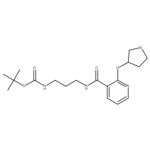 Tert-butyl (3-(2-((tetrahydrothiophen-3-yl)oxy)nicotinamido)propyl)carbamate Structure