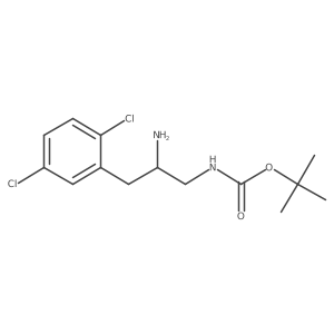 tert-butyl N-[2-amino-3-(2,5-dichlorophenyl)propyl]carbamate结构式