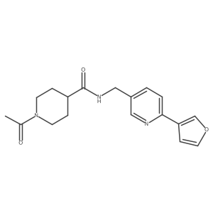 1-acetyl-N-((6-(furan-3-yl)pyridin-3-yl)methyl)piperidine-4-carboxamide结构式