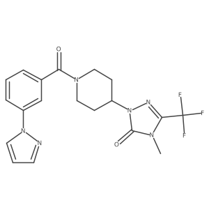 1-(1-(3-(1H-pyrazol-1-yl)benzoyl)piperidin-4-yl)-4-methyl-3-(trifluoromethyl)-1H-1,2,4-triazol-5(4H)-one Structure