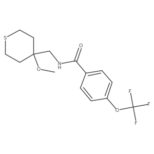 N-((4-methoxytetrahydro-2H-thiopyran-4-yl)methyl)-4-(trifluoromethoxy)benzamide结构式