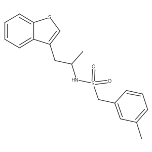 N-(1-(benzo[b]thiophen-3-yl)propan-2-yl)-1-(m-tolyl)methanesulfonamide结构式