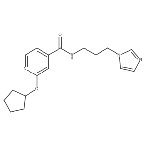 N-(3-(1H-imidazol-1-yl)propyl)-2-(cyclopentyloxy)isonicotinamide Structure