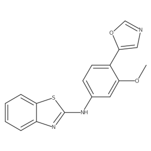 N-[3-methoxy-4-(5-oxazolyl)phenyl]-2-benzothiazolamine结构式