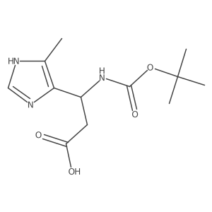 (3R)-3-{[(tert-butoxy)carbonyl]amino}-3-(4-methyl-1H-imidazol-5-yl)propanoic acid结构式
