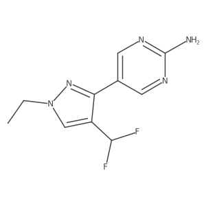5-[4-(difluoromethyl)-1-ethyl-1H-pyrazol-3-yl]pyrimidin-2-amine结构式