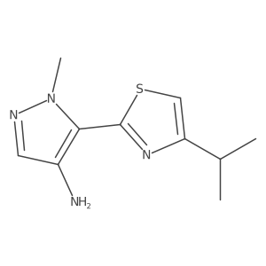 1-methyl-5-[4-(propan-2-yl)-1,3-thiazol-2-yl]-1H-pyrazol-4-amine结构式