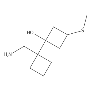 1-[1-(Aminomethyl)cyclobutyl]-3-(methylsulfanyl)cyclobutan-1-ol Structure