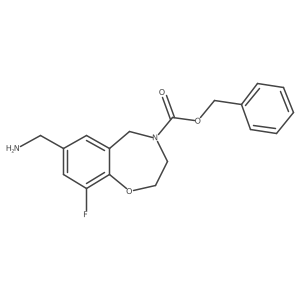 Benzyl 7-(aminomethyl)-9-fluoro-2,3,4,5-tetrahydro-1,4-benzoxazepine-4-carboxylate结构式