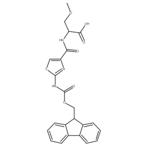 (2S)-2-{[2-({[(9H-fluoren-9-yl)methoxy]carbonyl}amino)-1,3-thiazol-4-yl]formamido}-3-methoxypropanoic acid结构式