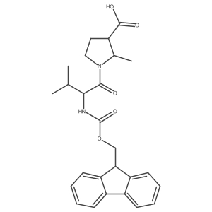 1-[(2S)-2-({[(9H-fluoren-9-yl)methoxy]carbonyl}amino)-3-methylbutanoyl]-2-methylpyrrolidine-3-carboxylic acid Structure