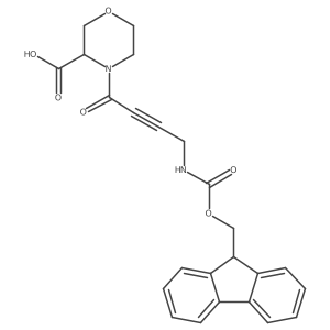 4-[4-({[(9H-fluoren-9-yl)methoxy]carbonyl}amino)but-2-ynoyl]morpholine-3-carboxylic acid结构式