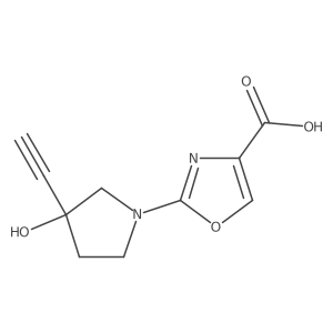 2-(3-Ethynyl-3-hydroxypyrrolidin-1-yl)-1,3-oxazole-4-carboxylic acid结构式