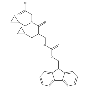 2-[N,2-bis(cyclopropylmethyl)-3-({[(9H-fluoren-9-yl)methoxy]carbonyl}amino)propanamido]acetic acid Structure