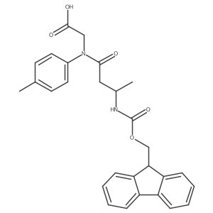 2-[3-({[(9H-fluoren-9-yl)methoxy]carbonyl}amino)-N-(4-methylphenyl)butanamido]acetic acid Structure