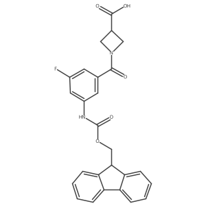 1-[3-({[(9H-fluoren-9-yl)methoxy]carbonyl}amino)-5-fluorobenzoyl]azetidine-3-carboxylic acid Structure