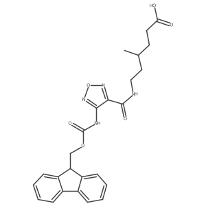 6-{[4-({[(9H-fluoren-9-yl)methoxy]carbonyl}amino)-1,2,5-oxadiazol-3-yl]formamido}-4-methylhexanoic acid Structure