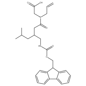 2-{3-[({[(9H-fluoren-9-yl)methoxy]carbonyl}amino)methyl]-5-methyl-N-(prop-2-en-1-yl)hexanamido}acetic acid Structure