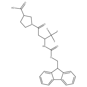1-[3-({[(9H-fluoren-9-yl)methoxy]carbonyl}amino)-4,4,4-trifluorobutanoyl]pyrrolidine-3-carboxylic acid Structure