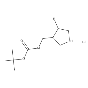 tert-Butyl (4-fluoro-3-pyrrolidinyl)methylcarbamate hydrochloride结构式