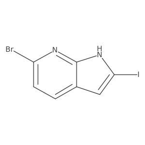 6-Bromo-2-iodo-1H-pyrrolo[2,3-b]pyridine结构式