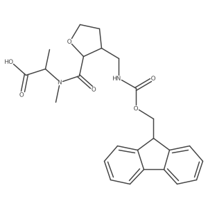 (2S)-2-{1-[(2RS,3RS)-3-[({[(9H-fluoren-9-yl)methoxy]carbonyl}amino)methyl]oxolan-2-yl]-N-methylformamido}propanoic acid结构式