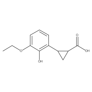 rac-(1R,2R)-2-(3-ethoxy-2-hydroxyphenyl)cyclopropane-1-carboxylic acid结构式