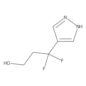 3,3-difluoro-3-(1H-pyrazol-4-yl)propan-1-ol结构式