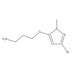 3-[(3-bromo-1-methyl-1H-pyrazol-5-yl)oxy]propan-1-amine结构式