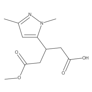 3-(1,3-dimethyl-1H-pyrazol-5-yl)-5-methoxy-5-oxopentanoic acid结构式