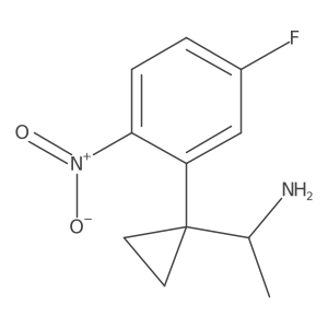 1-[1-(5-Fluoro-2-nitrophenyl)cyclopropyl]ethan-1-amine结构式