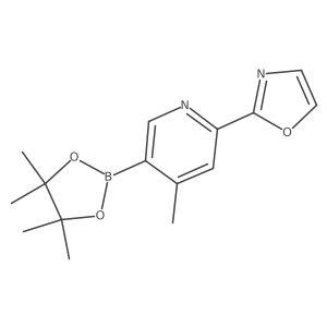 2-(4-Methyl-5-(4,4,5,5-tetramethyl-1,3,2-dioxaborolan-2-yl)pyridin-2-yl)oxazole结构式