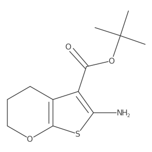 Tert-butyl 6-amino-3,4-dihydro-2H-thieno[2,3-b]pyran-5-carboxylate结构式