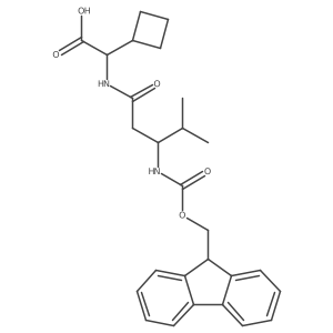 2-cyclobutyl-2-[(3R)-3-({[(9H-fluoren-9-yl)methoxy]carbonyl}amino)-4-methylpentanamido]acetic acid Structure