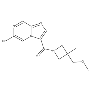 1-{6-Bromoimidazo[1,2-a]pyrazine-3-carbonyl}-3-(methoxymethyl)-3-methylazetidine Structure