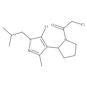 2-Chloro-1-[2-[5-chloro-3-methyl-1-(2-methylpropyl)pyrazol-4-yl]pyrrolidin-1-yl]ethanone结构式