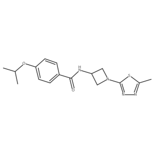 N-[1-(5-methyl-1,3,4-thiadiazol-2-yl)azetidin-3-yl]-4-(propan-2-yloxy)benzamide结构式