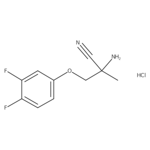 2-Amino-3-(3,4-difluorophenoxy)-2-methylpropanenitrile;hydrochloride Structure