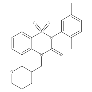 2-(2,5-dimethylphenyl)-4-[(oxan-3-yl)methyl]-3,4-dihydro-2H-1lambda6,2,4-benzothiadiazine-1,1,3-trione结构式