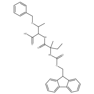 (2S,3R)-3-(benzyloxy)-2-[2-({[(9H-fluoren-9-yl)methoxy]carbonyl}amino)-2-methylbutanamido]butanoic acid结构式