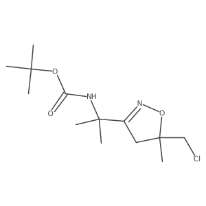 tert-butylN-{2-[5-(chloromethyl)-5-methyl-4,5-dihydro-1,2-oxazol-3-yl]propan-2-yl}carbamate结构式
