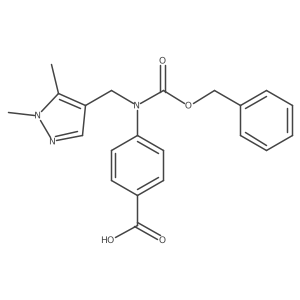 4-{[(benzyloxy)carbonyl][(1,5-dimethyl-1H-pyrazol-4-yl)methyl]amino}benzoic acid Structure