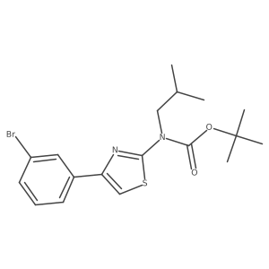 tert-butyl N-[4-(3-bromophenyl)-1,3-thiazol-2-yl]-N-(2-methylpropyl)carbamate结构式
